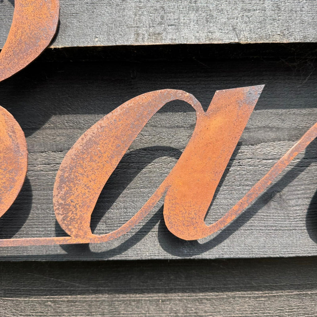 Rusty Metal Bar Sign for Home and Garden
