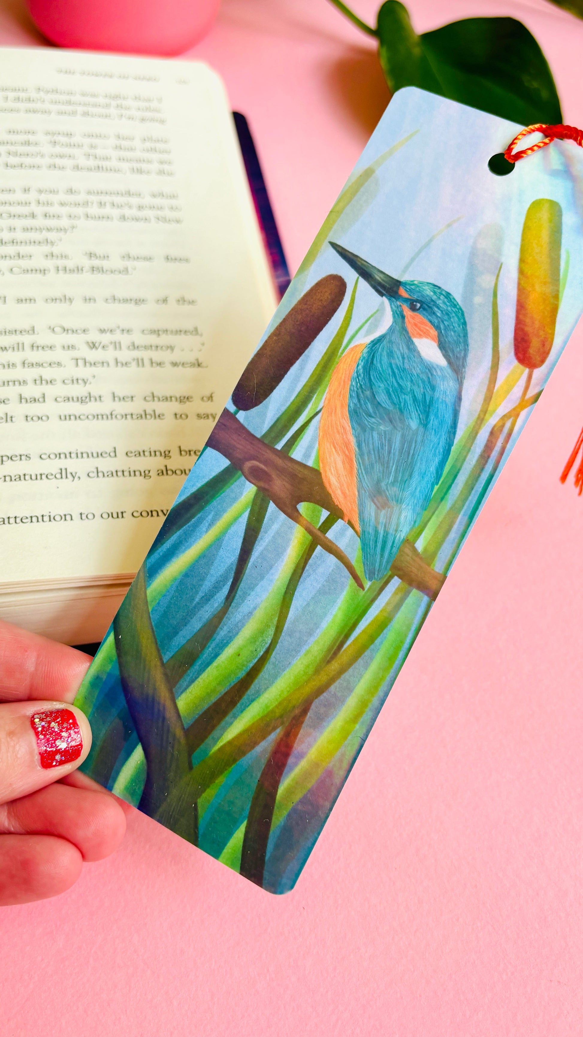 Handmade Kingfisher Holographic Bookmark