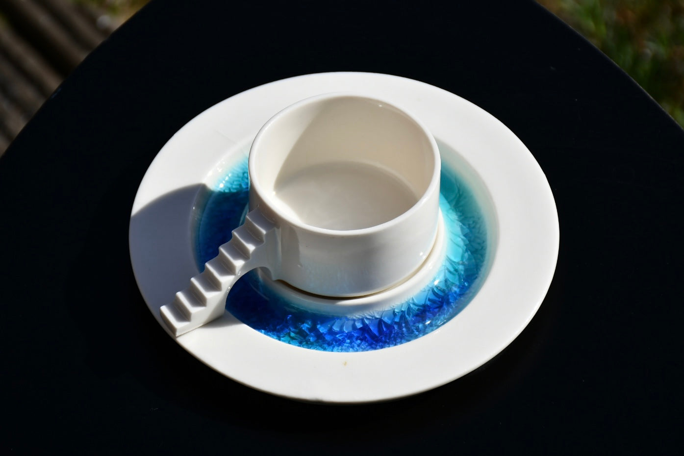 Castle Coffee Cup with Blue Glass Moat