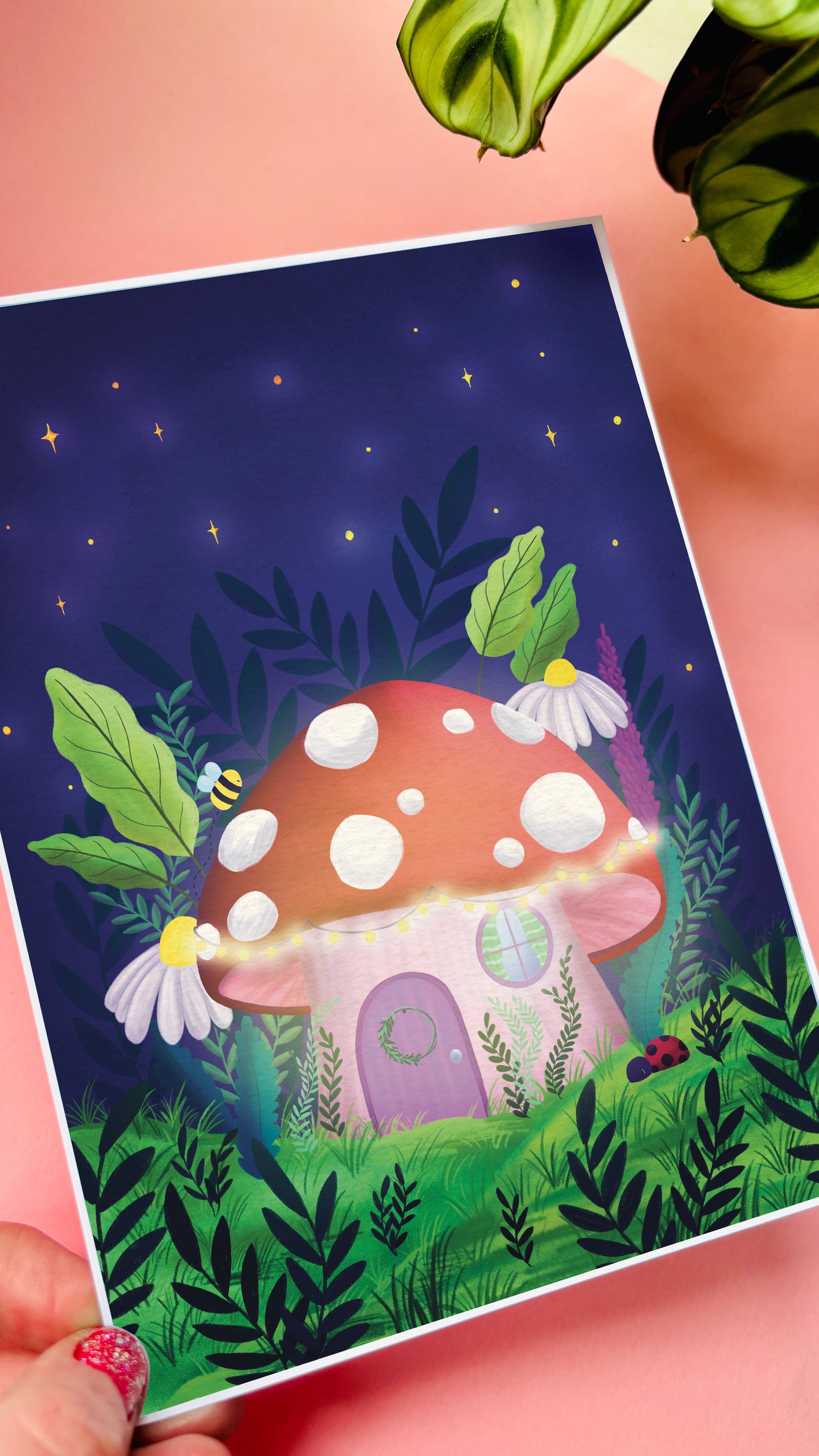 Whimsical Toadstool Art Print Fairycore Wall Art Multiple Sizes
