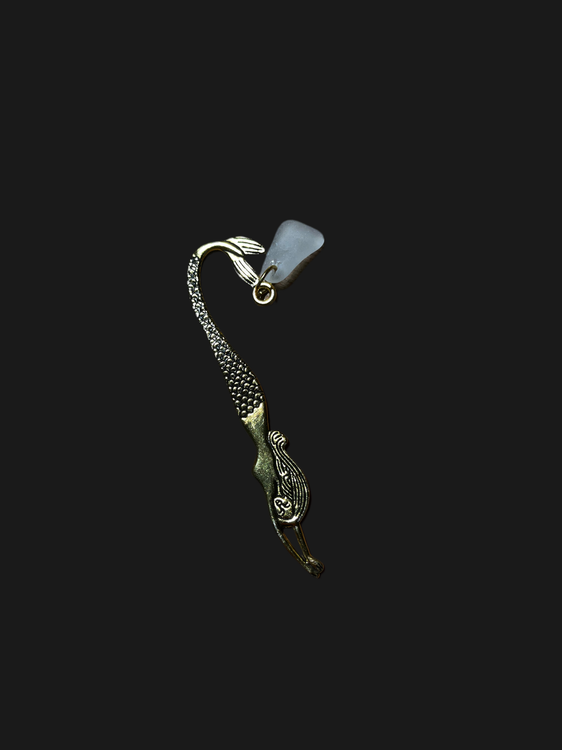 Seaglass Mermaid Tail Bookmark Gold