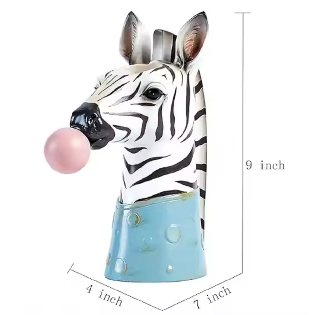Zebra Bubble Resin Vase Animal Head Planter