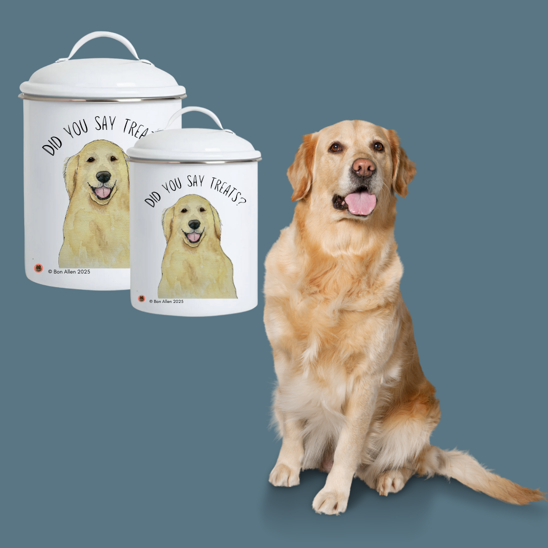 Golden Retriever Ceramic Treat Jar with Airtight Lid
