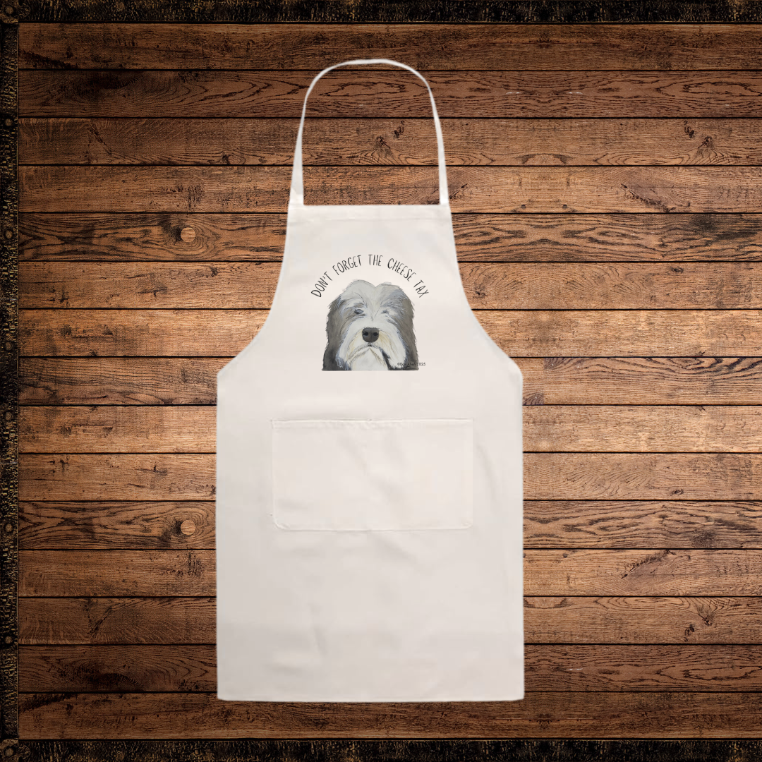 Bearded Collie Cheese Tax Apron