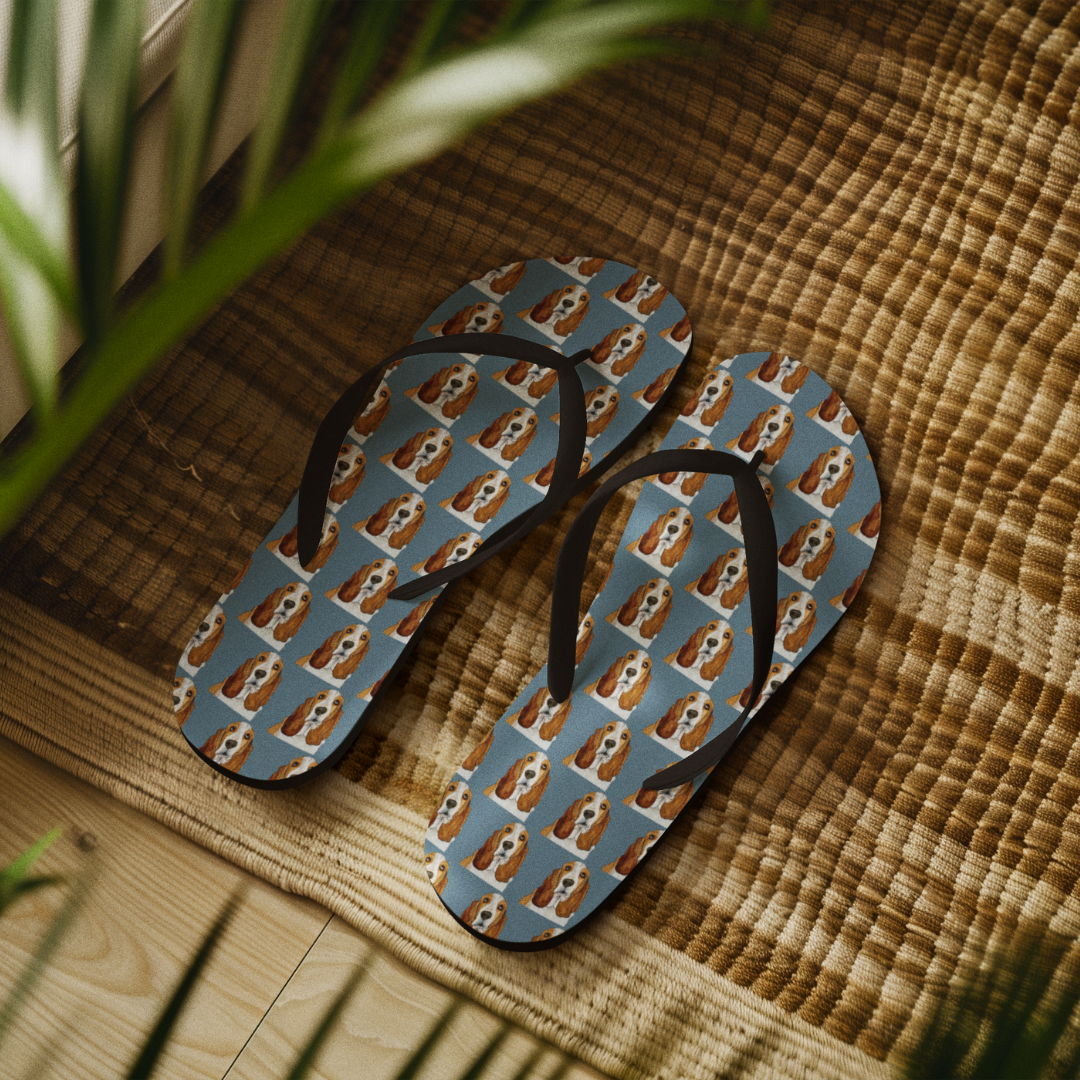 Basset Hound Flip Flops for Walking in Style