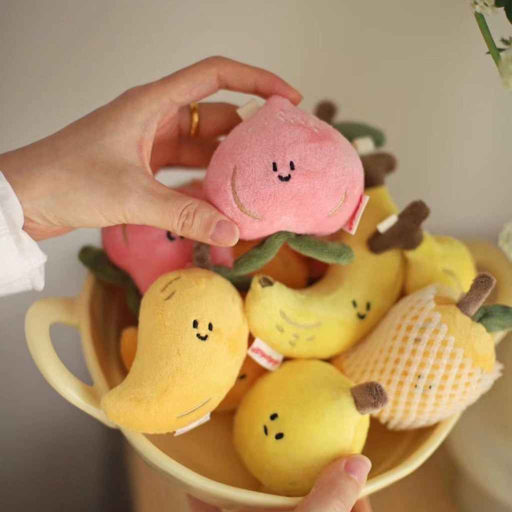 Peach Plush Bag Charm in Pink