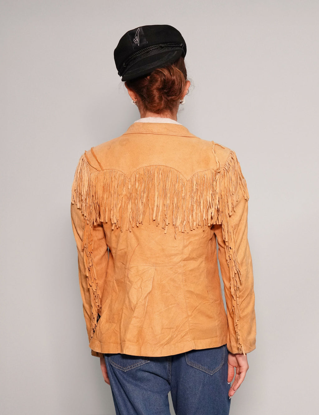 Light Yellow Leather Cowgirl Jacket