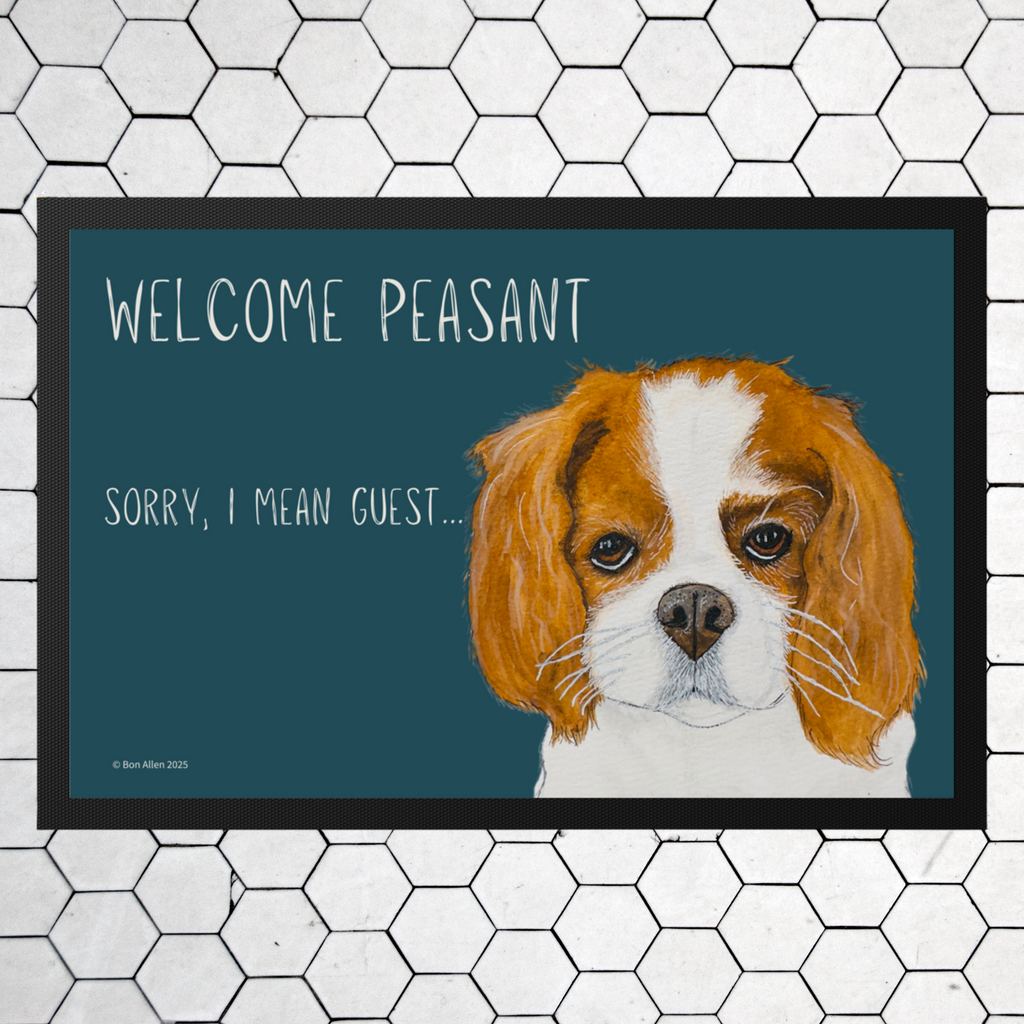 Cavalier King Charles Spaniel Doormat Welcome Peasant Edition