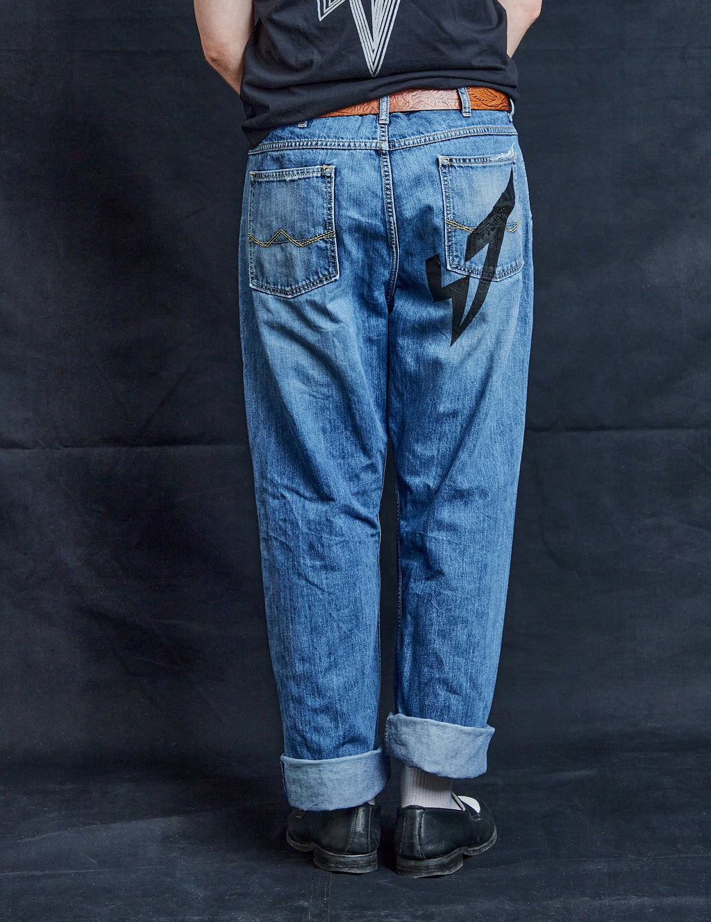 Multi Print Distressed Jeans