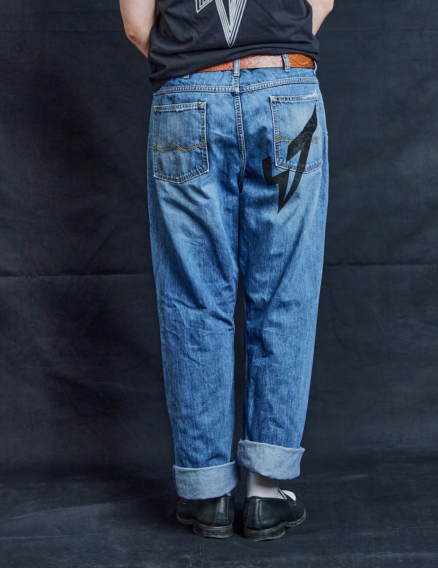 Multi Print Distressed Jeans