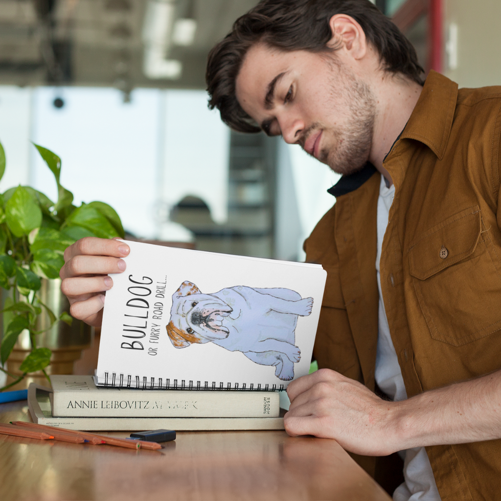 Bulldog Notebook A5 Fabric Covered