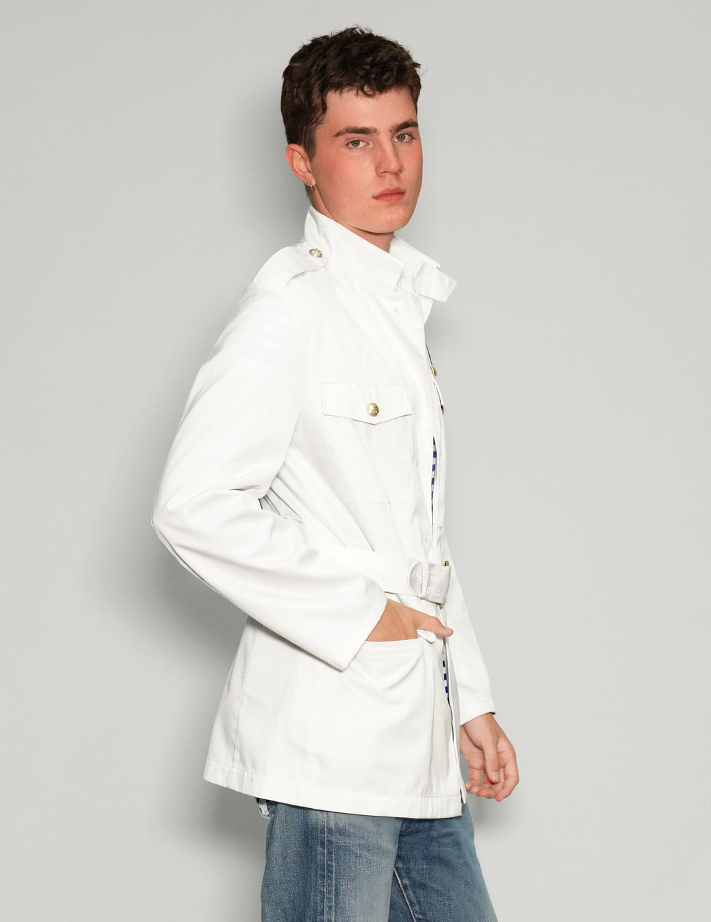 Tropical Army Dress Jacket Vintage 1980s