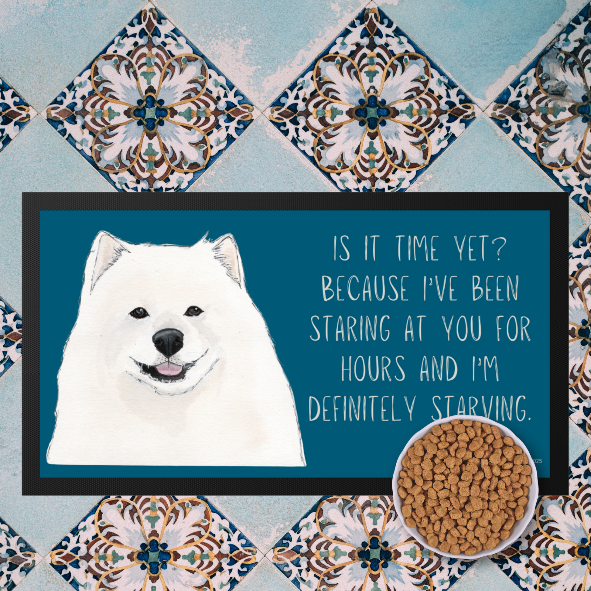 Pet Bowl Mat Samoyed Approved