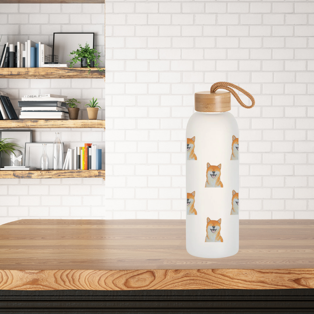 Shiba Inu Water Bottle with Bamboo Lid 750ml