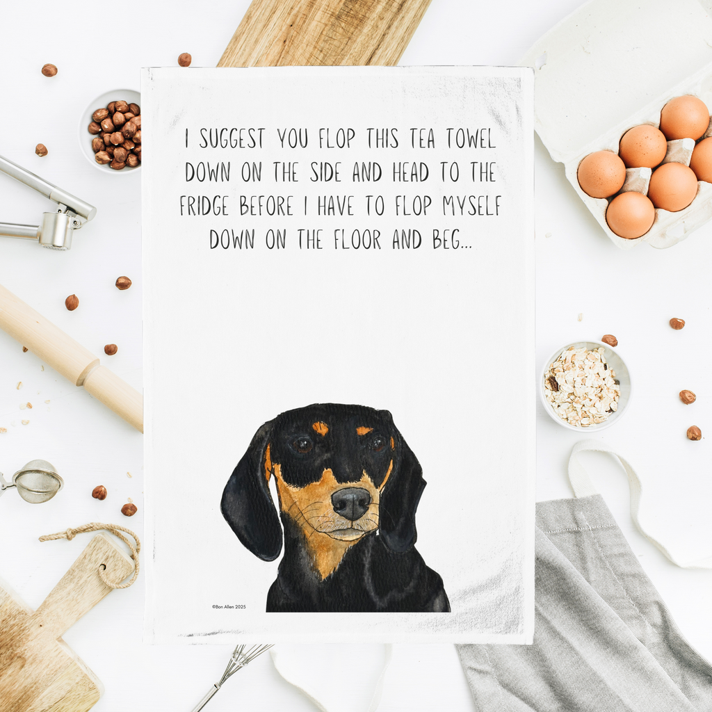 The Dachshund Tea Towel Long Dog Big Attitude