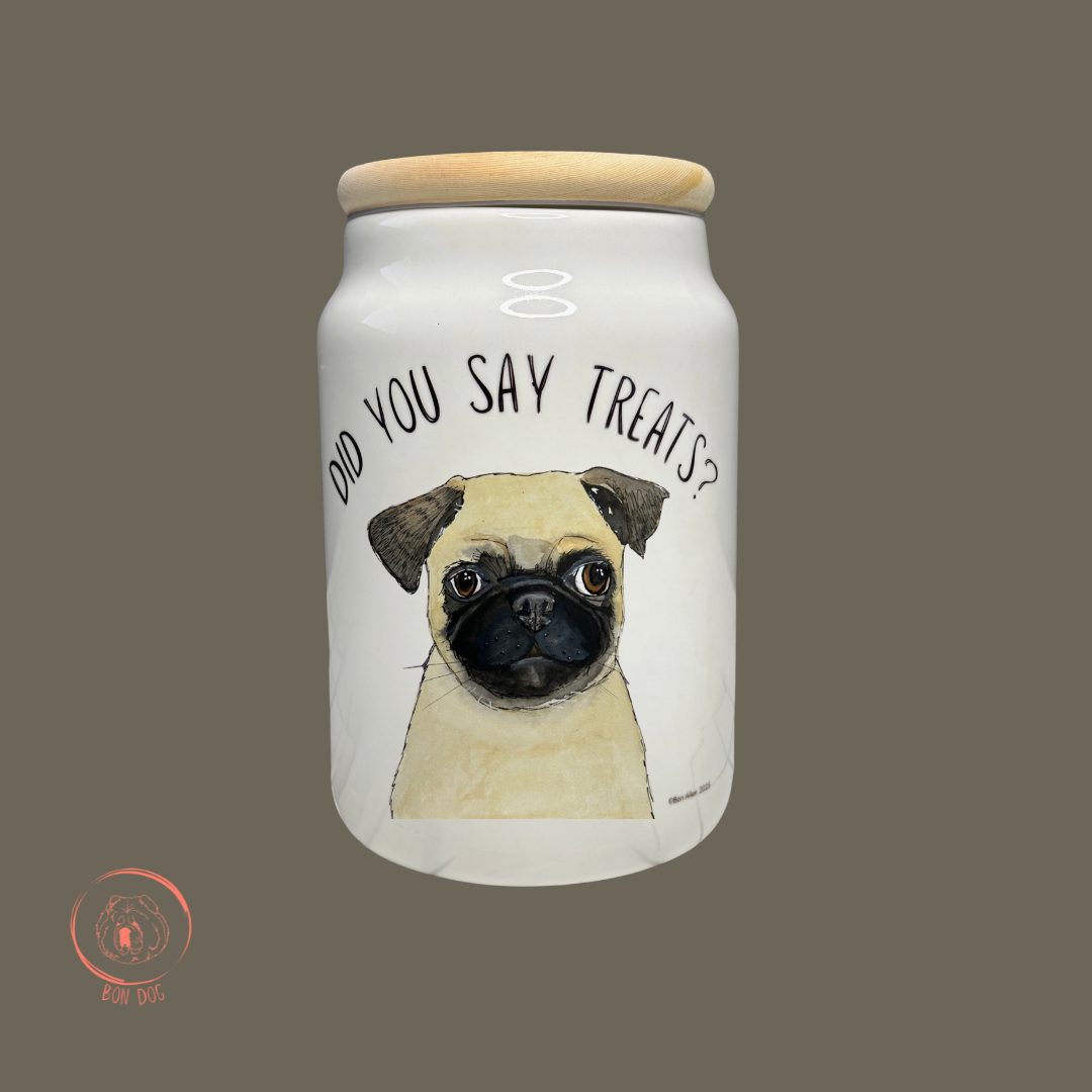 Ceramic Treat Jar for Pugs