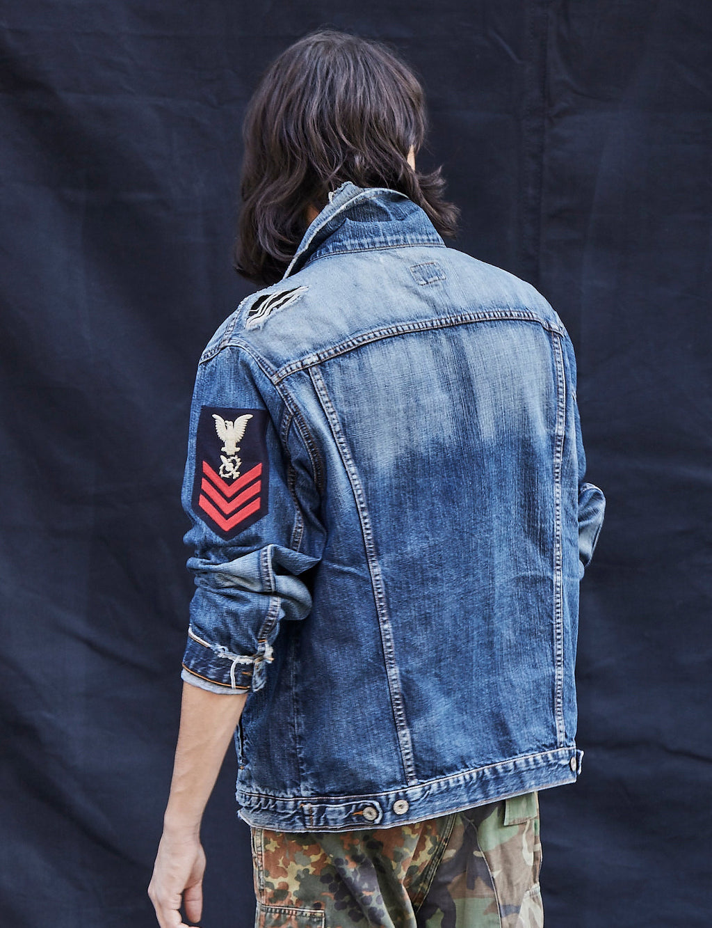 Vintage Military Denim Jacket