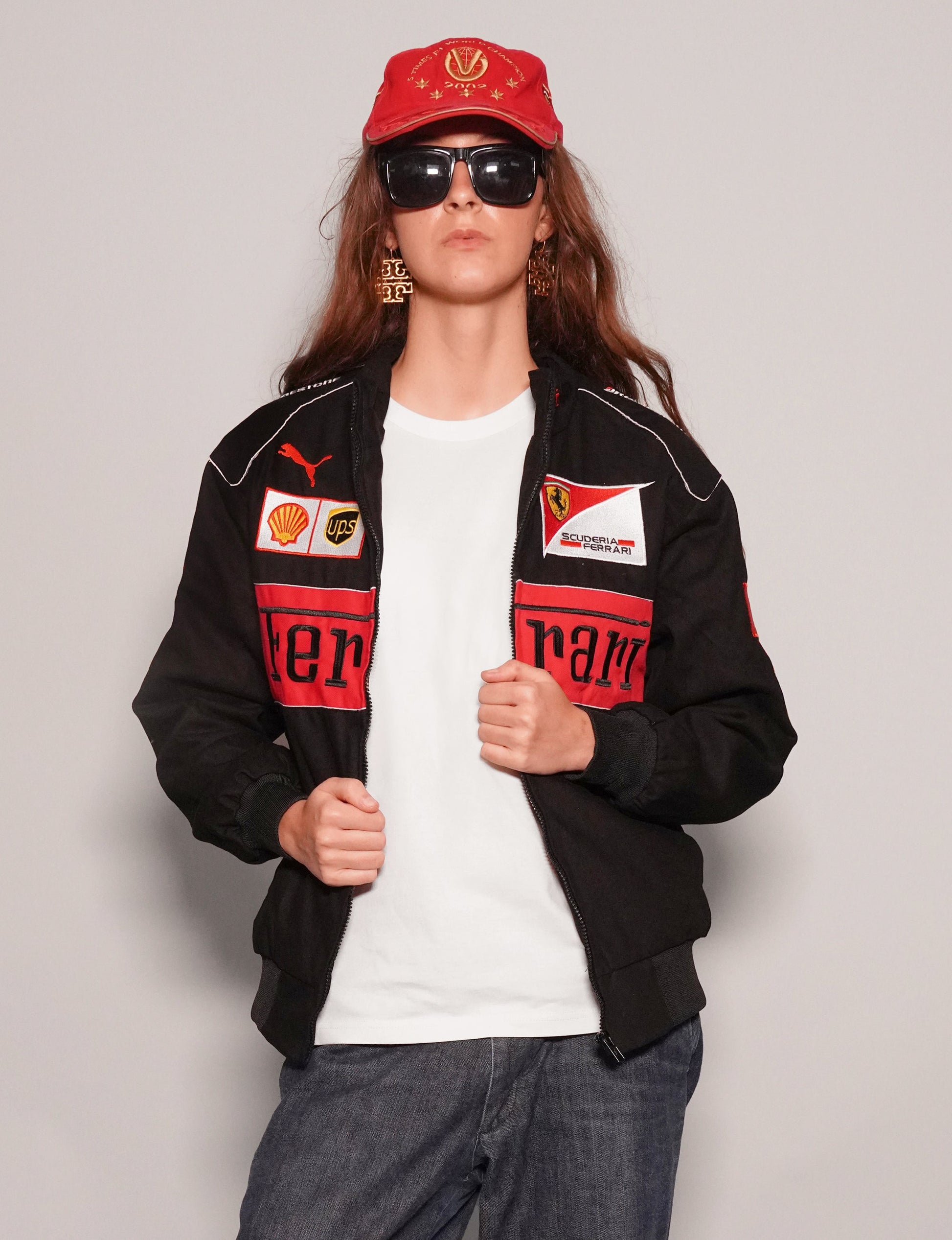 Black Ferrari Racing Jacket Vintage
