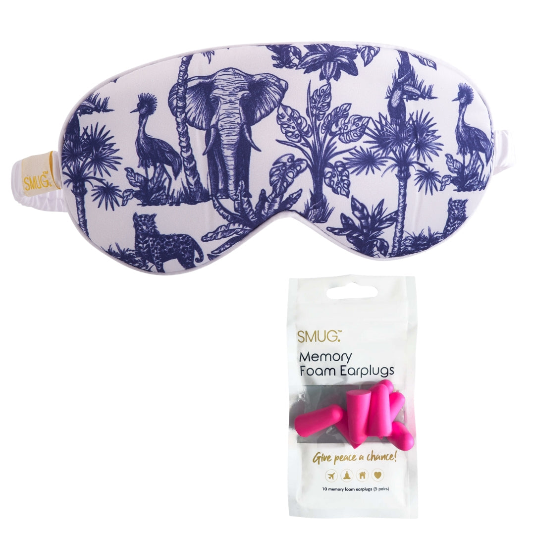Satin Sleep Mask in Elephant Print