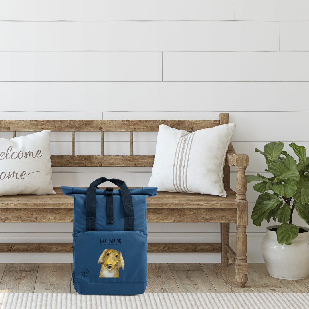 Long Haired Dachshund Roll Top Backpack