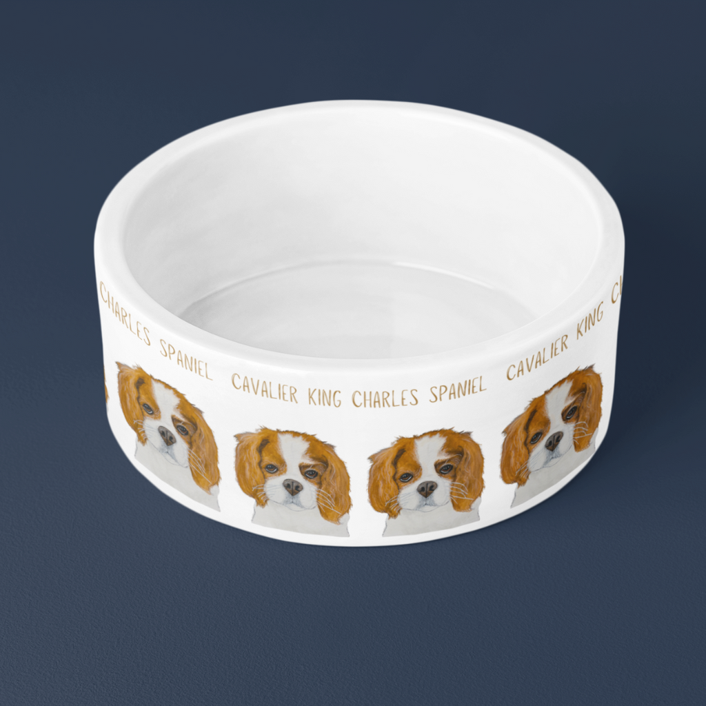 Cavalier King Charles Spaniel Ceramic Dog Bowl