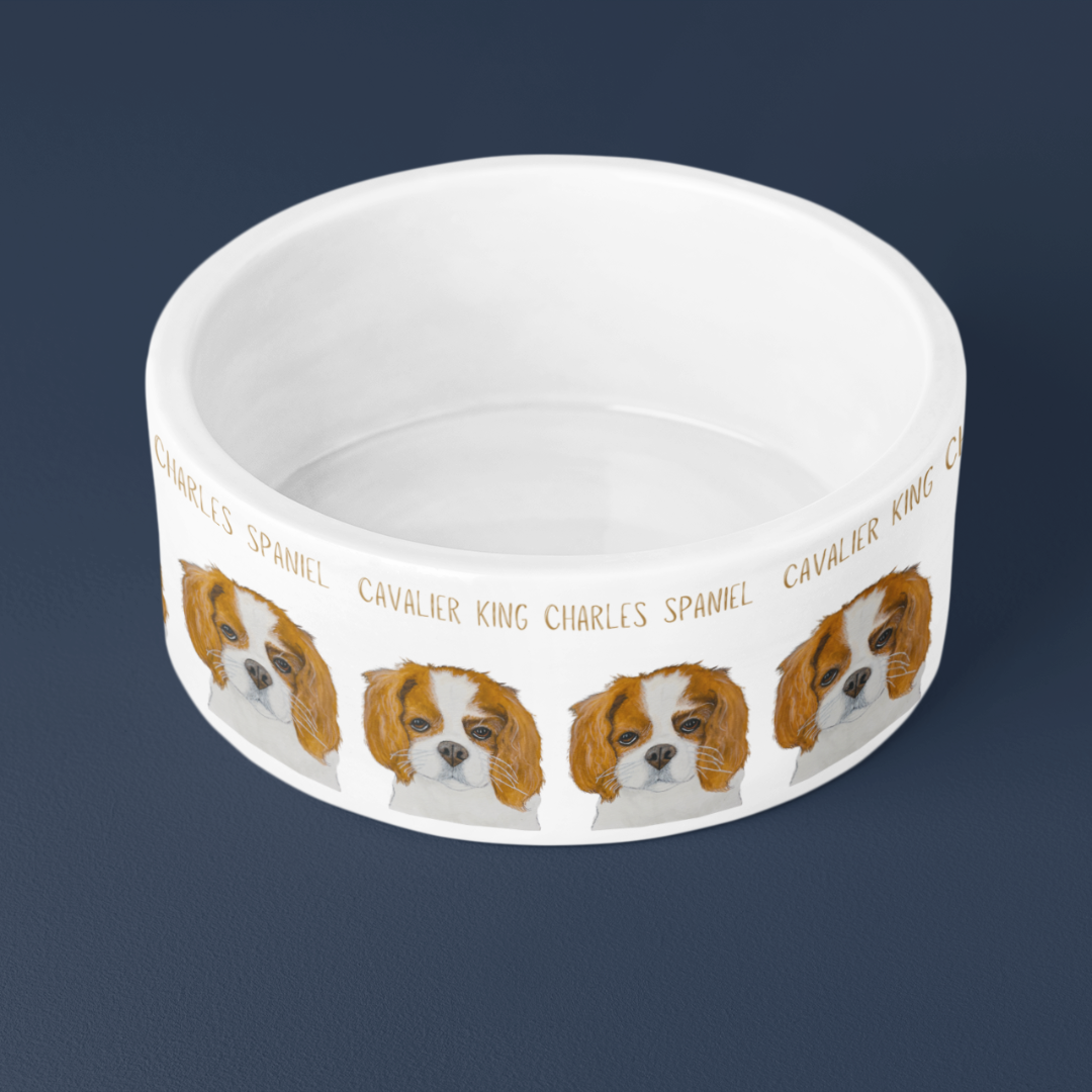 Cavalier King Charles Spaniel Ceramic Dog Bowl