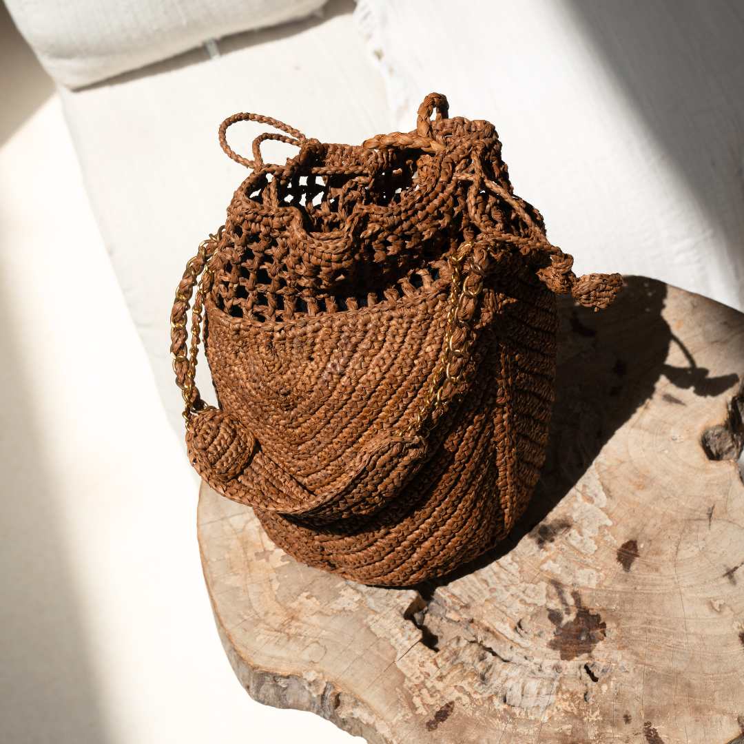 Buckety Raffia Bucket Bag