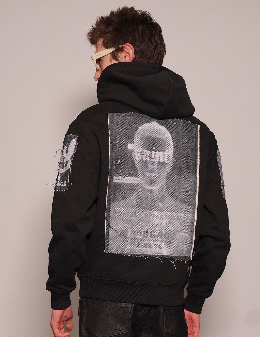 Multipatch Zip Hoodie in Black