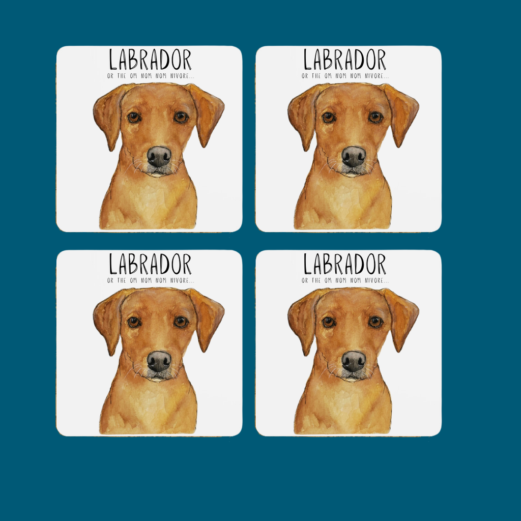 Labrador Coaster Set Om Nom Nomnivore Edition