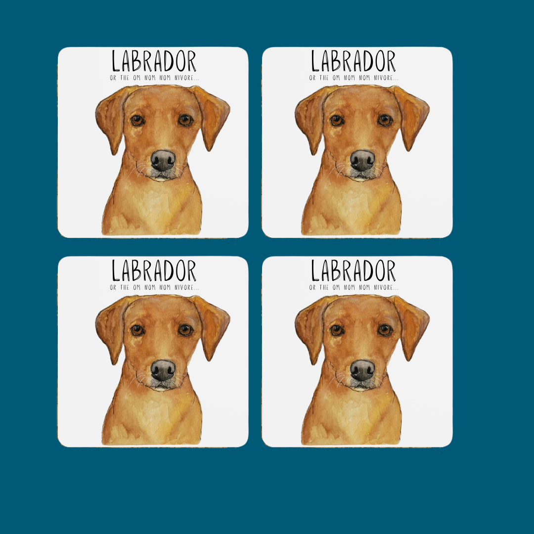 Labrador Coaster Set Om Nom Nomnivore Edition