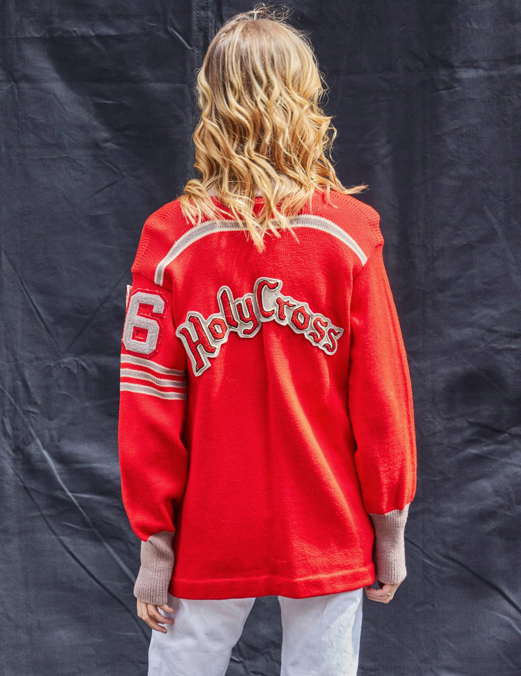 Vintage Crusader Cardigan in Jewel Red Wool