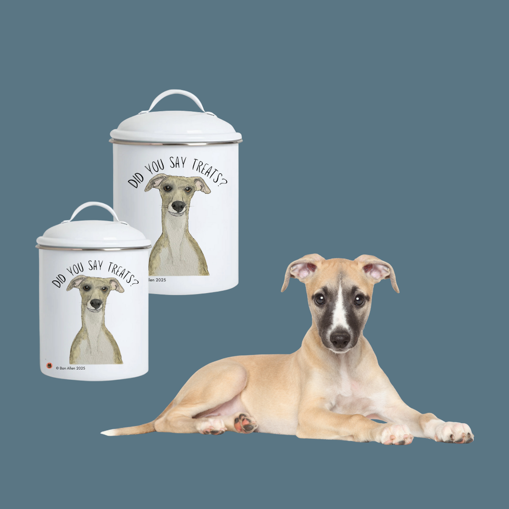 Ceramic Treat Jar with Wooden Lid for Dogs
