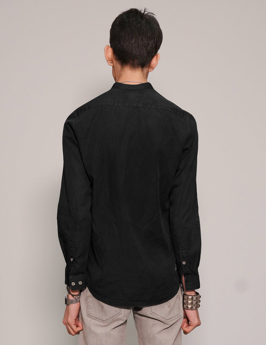 Saint Black Shirt with Rock Icon Mugshot Print