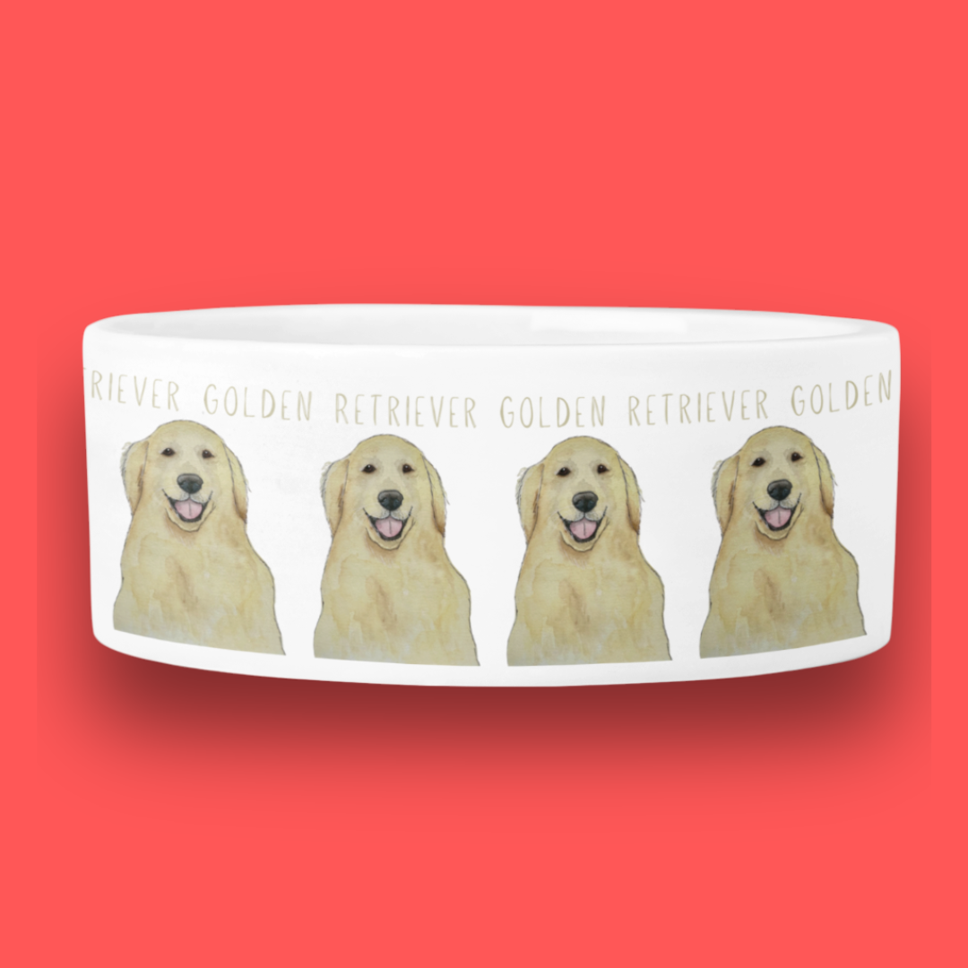 Gourmet Pet Bowl in Golden Ceramic