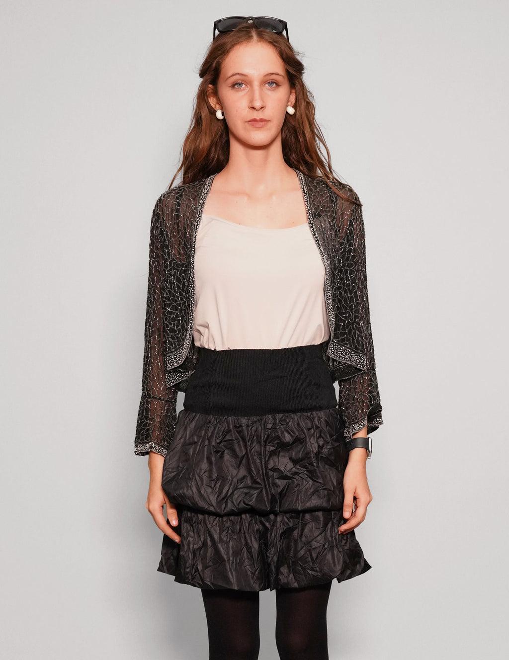 Grand Table Layered Bubble Skirt in Black