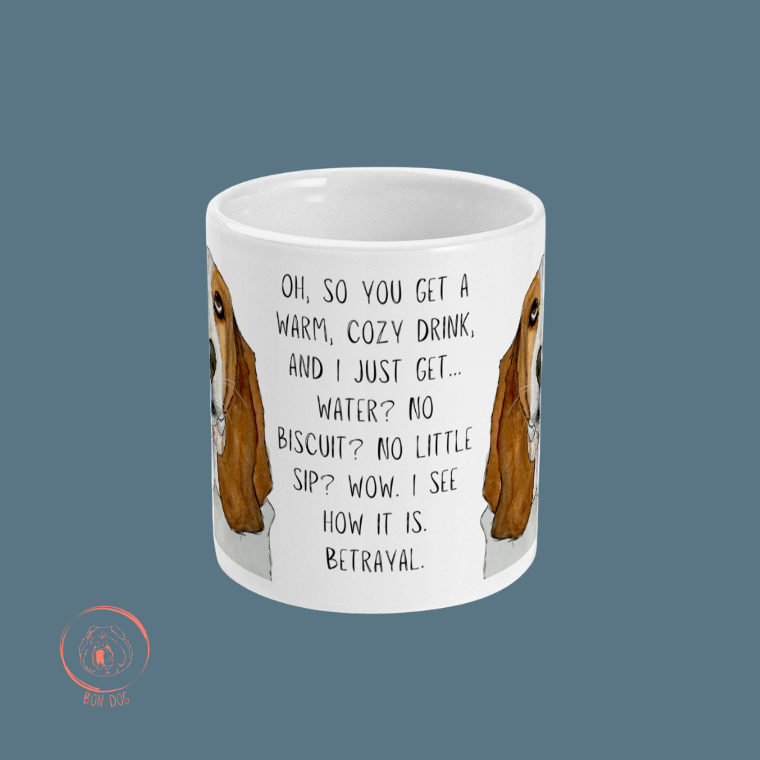 Basset Hound Betrayal Mug Where's My Biscuit