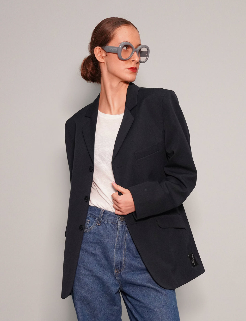 Party Back Blazer in Gold Sequin