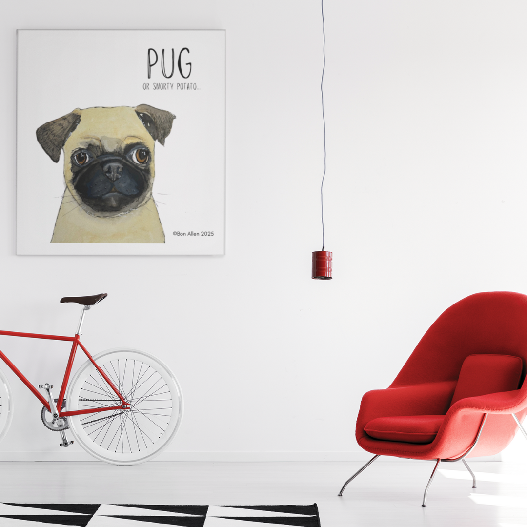 Portrait of a Snorty Potato Pug Art Print