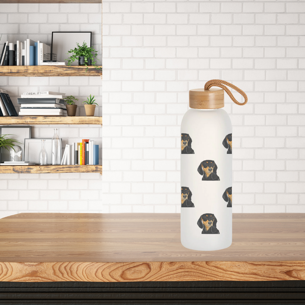 Sip Happens Water Bottle with Dachshund Design