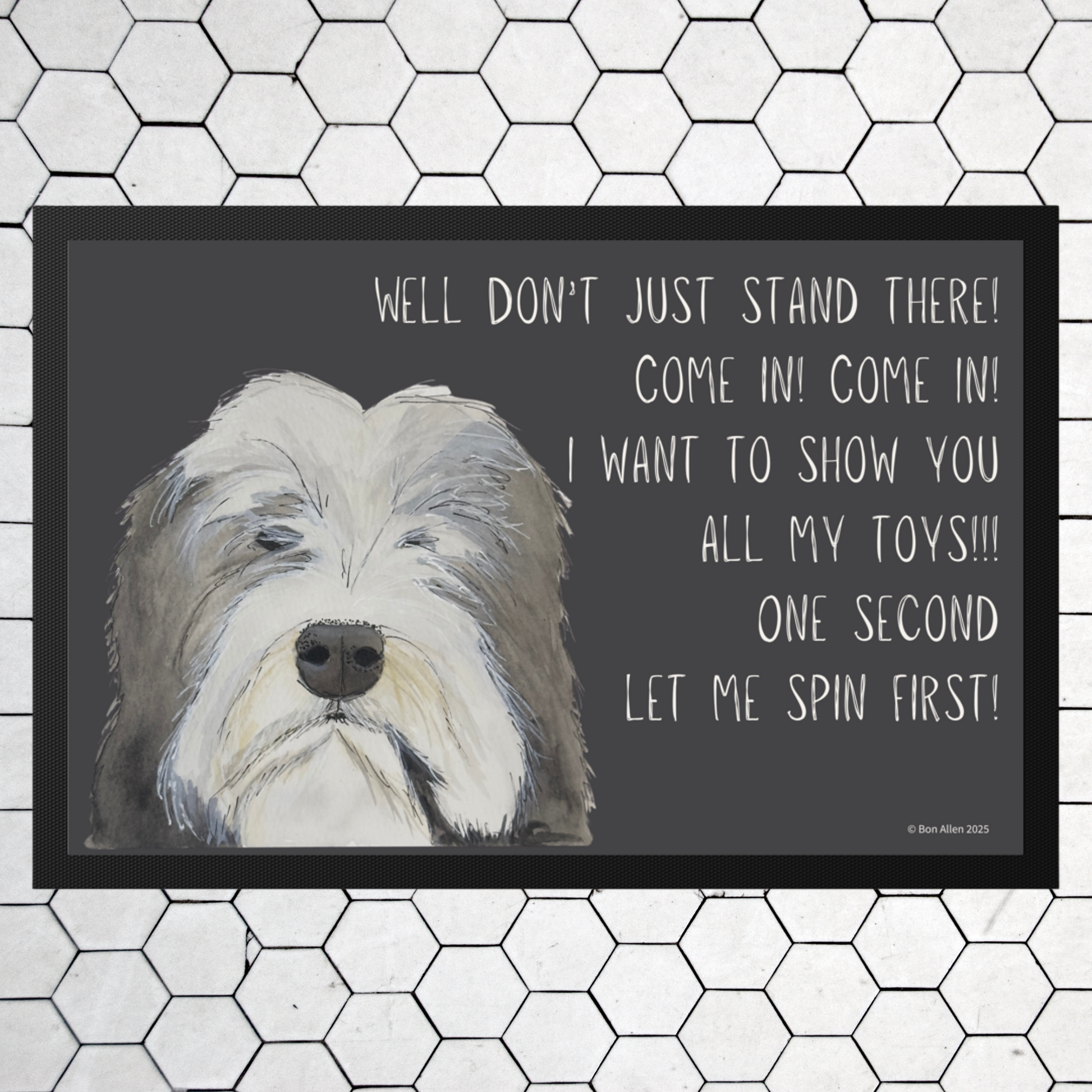 Bearded Collie Doormat Welcome Mat