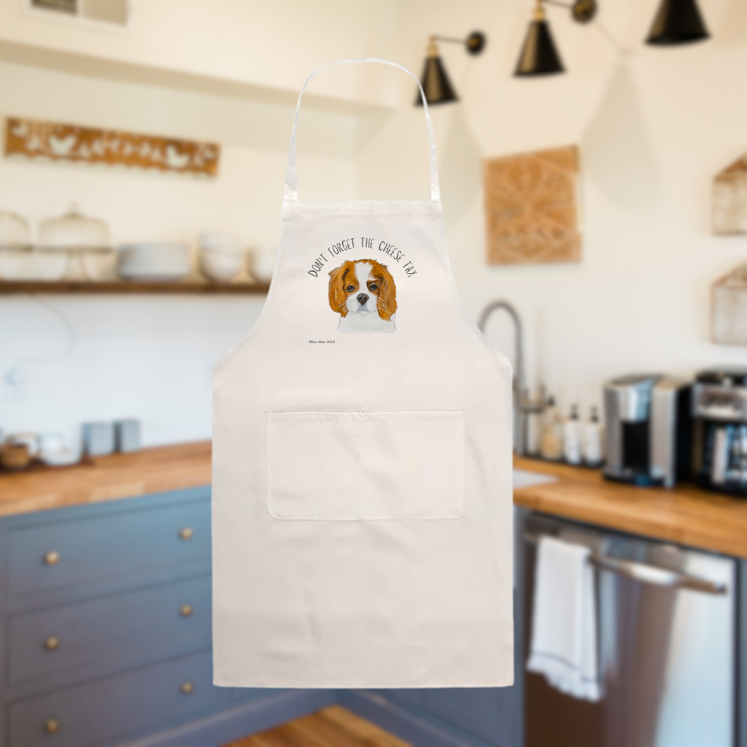 Cheese Tax Enforcer Cavalier King Charles Spaniel Apron