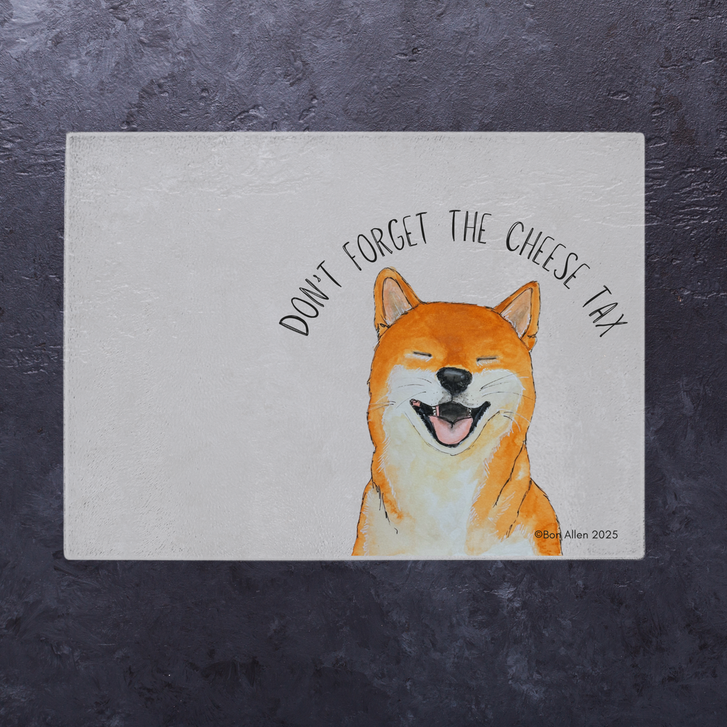 Shiba Inu Glass Chopping Board A3