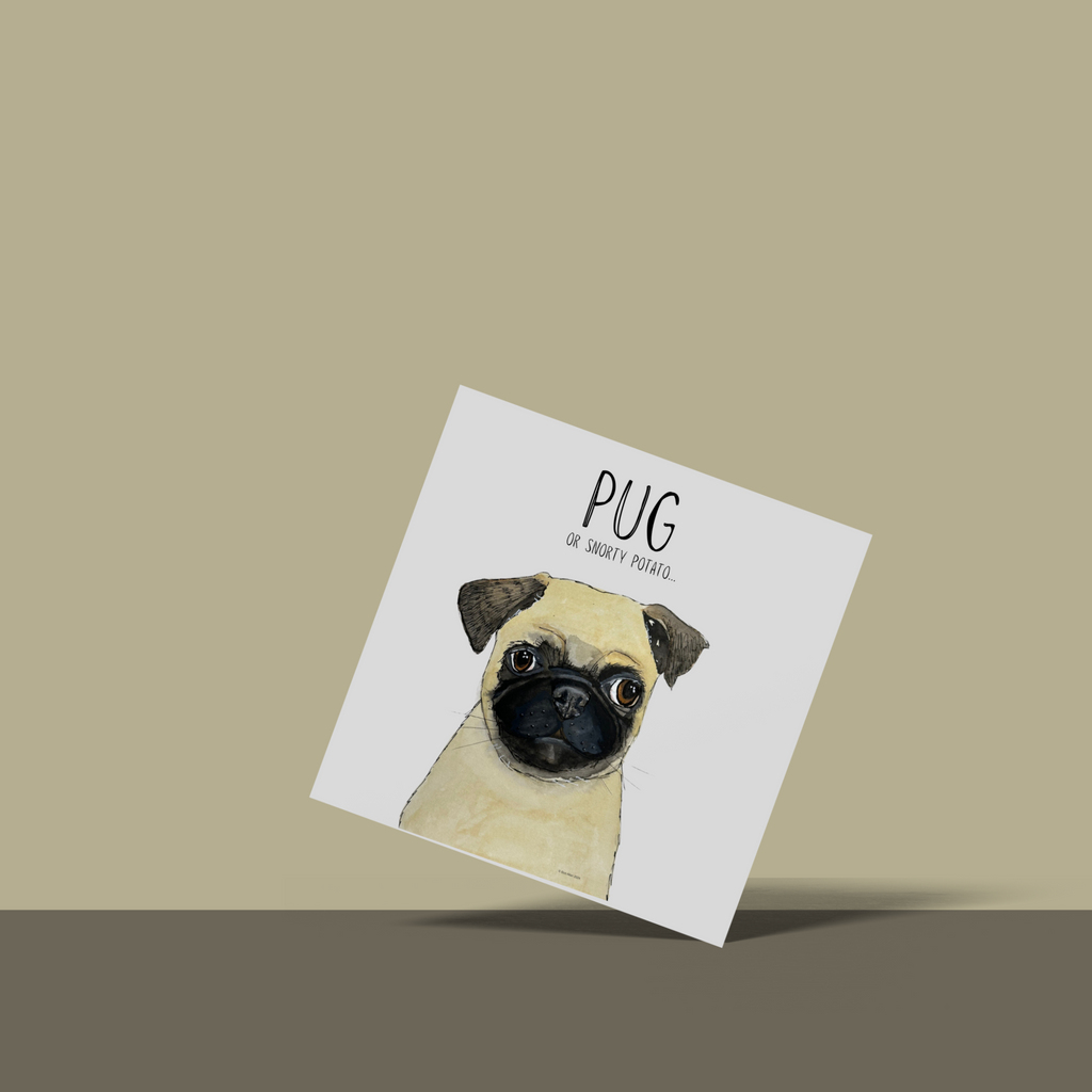 Snorty Potato Pug Greeting Card