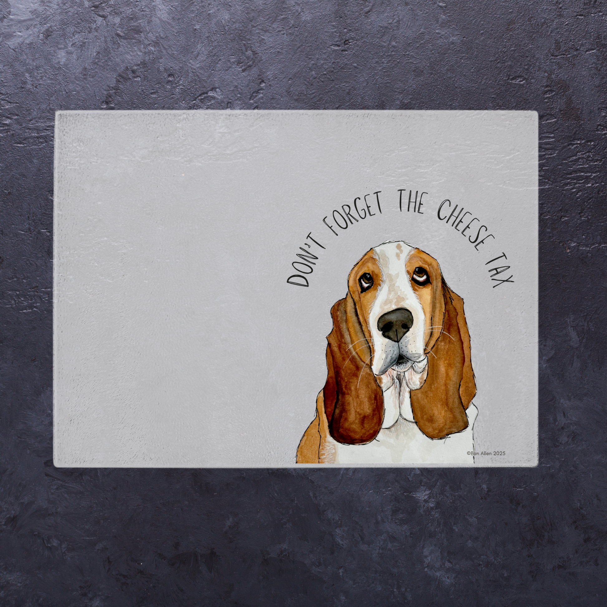 Basset Hound Glass Chopping Board