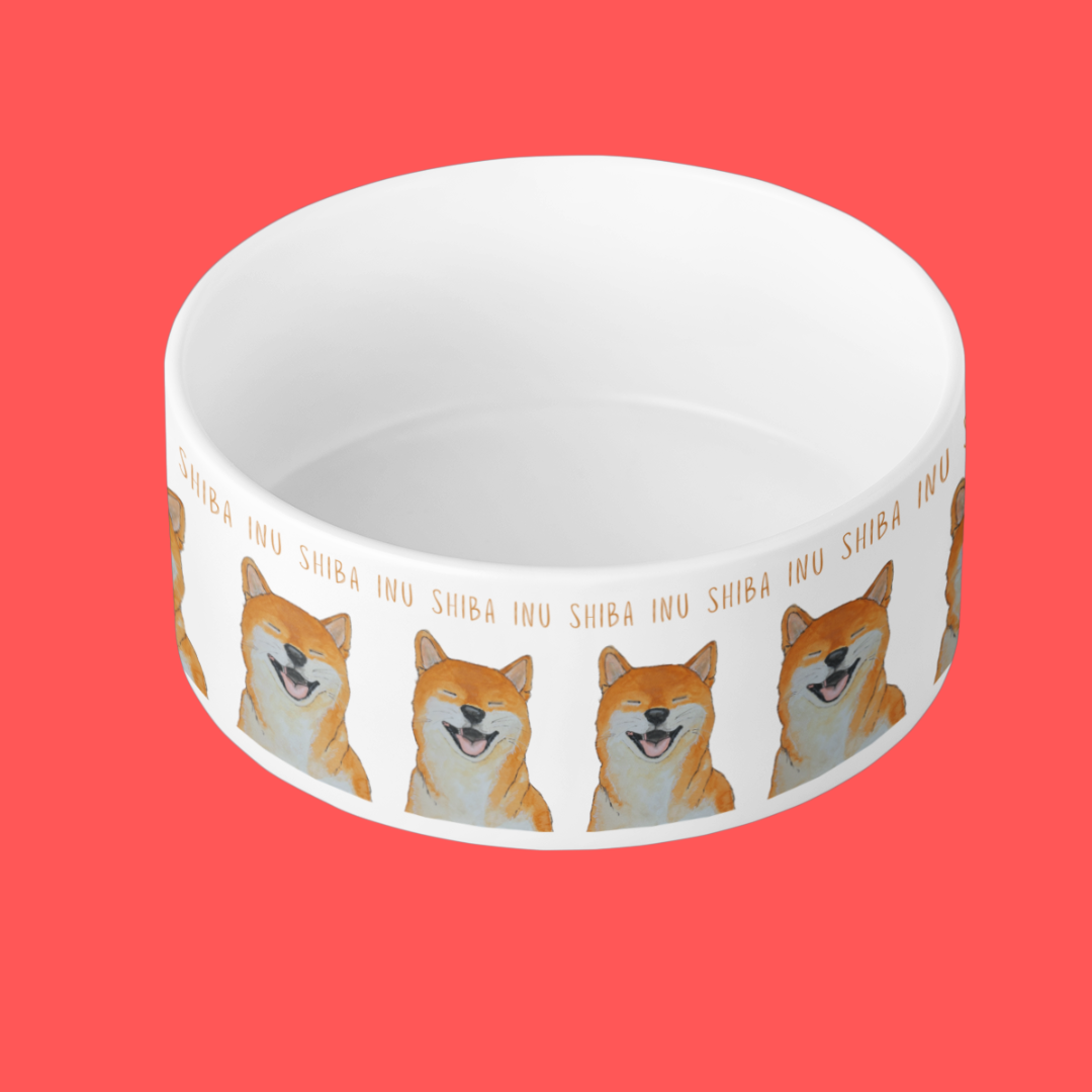Handcrafted Ceramic Shiba Inu Dog Bowl