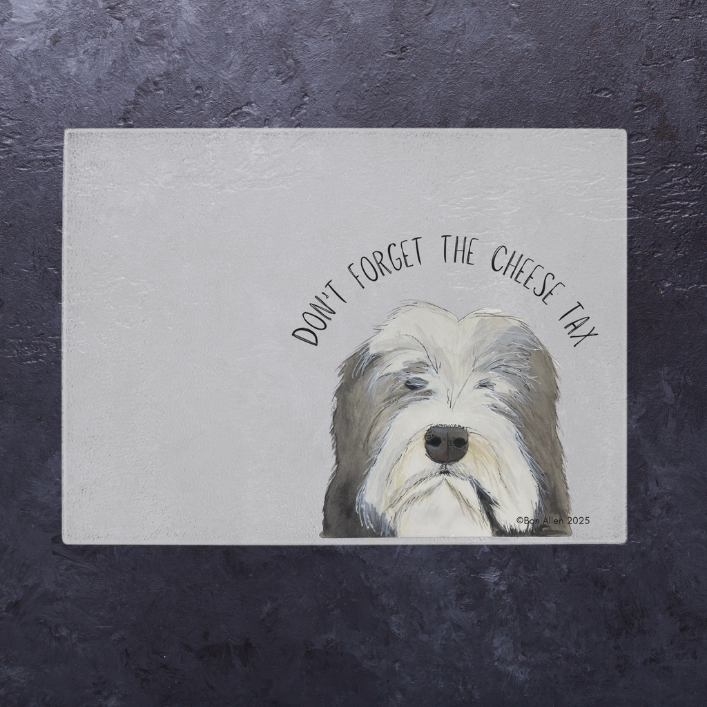 Bearded Collie Cheese Tax Chopping Board