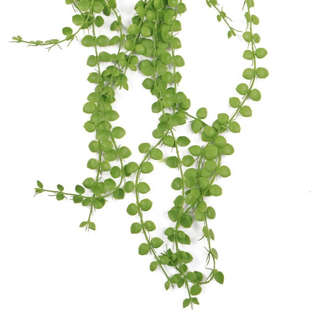 Pack of 6 Hanging UV and Fire Resistant Artificial Pearl String Plants 92cm
