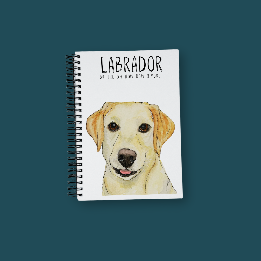 Om Nom Nomnivore A5 Notebook for Dog Lovers and Snack Strategists