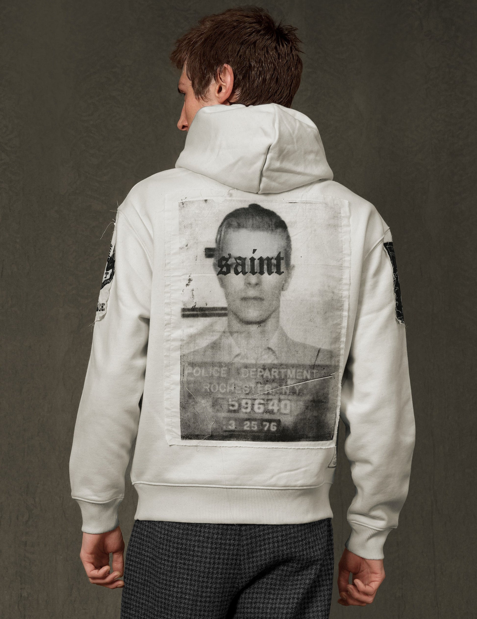 Multipatch Zip Hoodie in Ecru