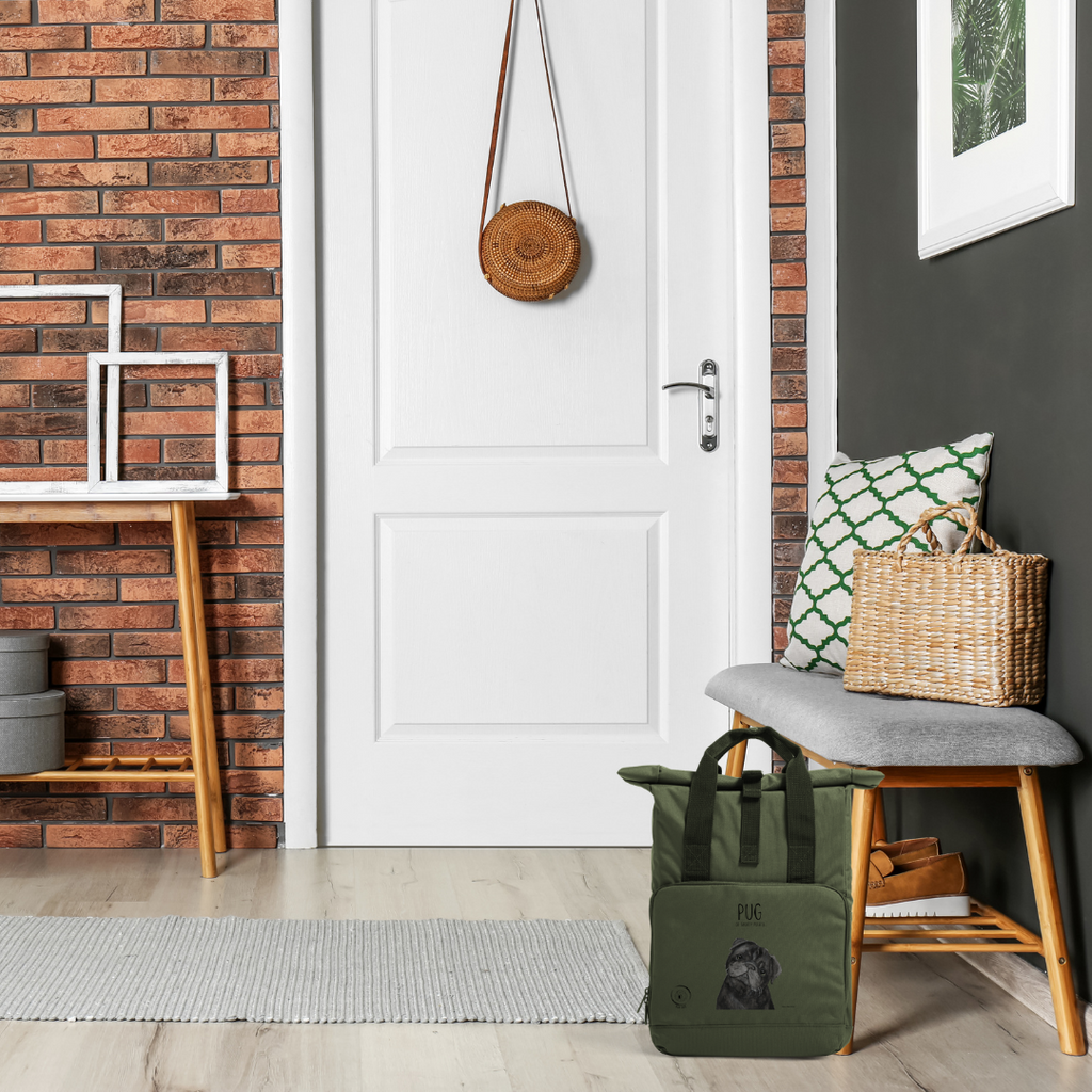 Pug or Snorty Potato Ethical Backpack for Pug Lovers Black